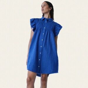Melissa Nepton Sunset Smocked Shirt Dress